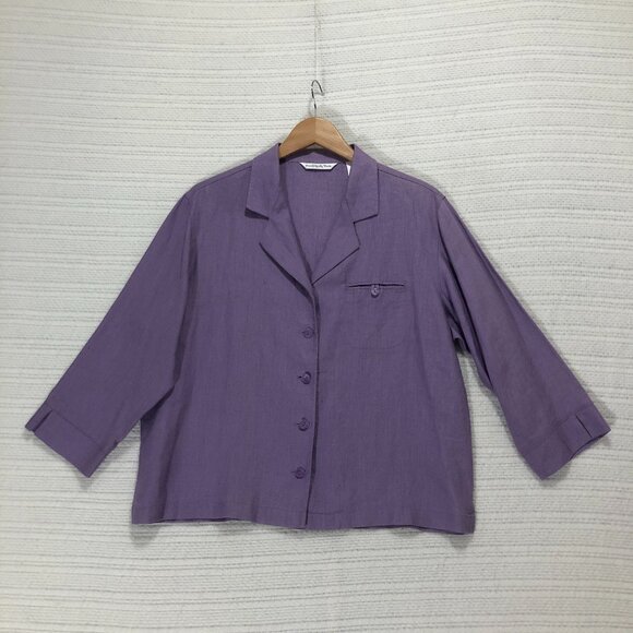 Preston‎ & York Women's Size Large Purple Linen Blazer - Picture 1 of 4